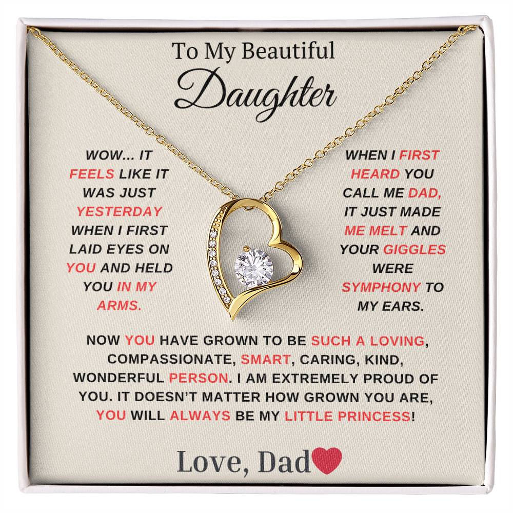 Gift for Daughter- You are my Little Princess! Endless Love Necklace