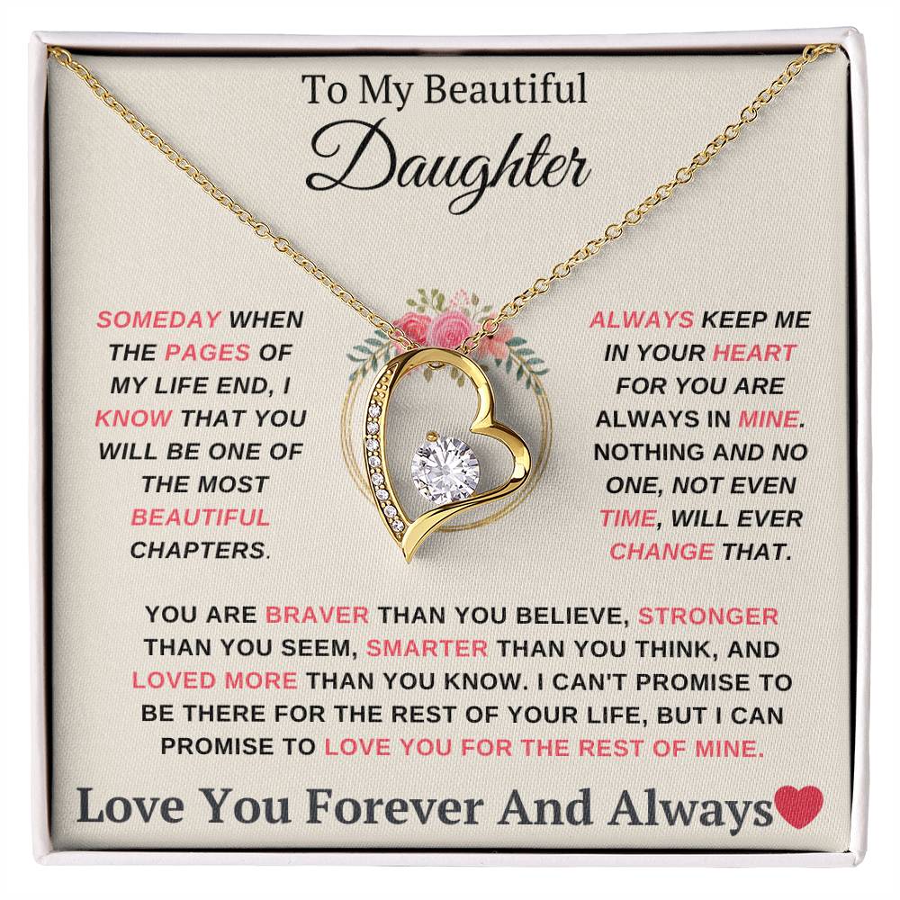 To My Daughter You are My Most Beautiful Chapter- Endless Love Necklace