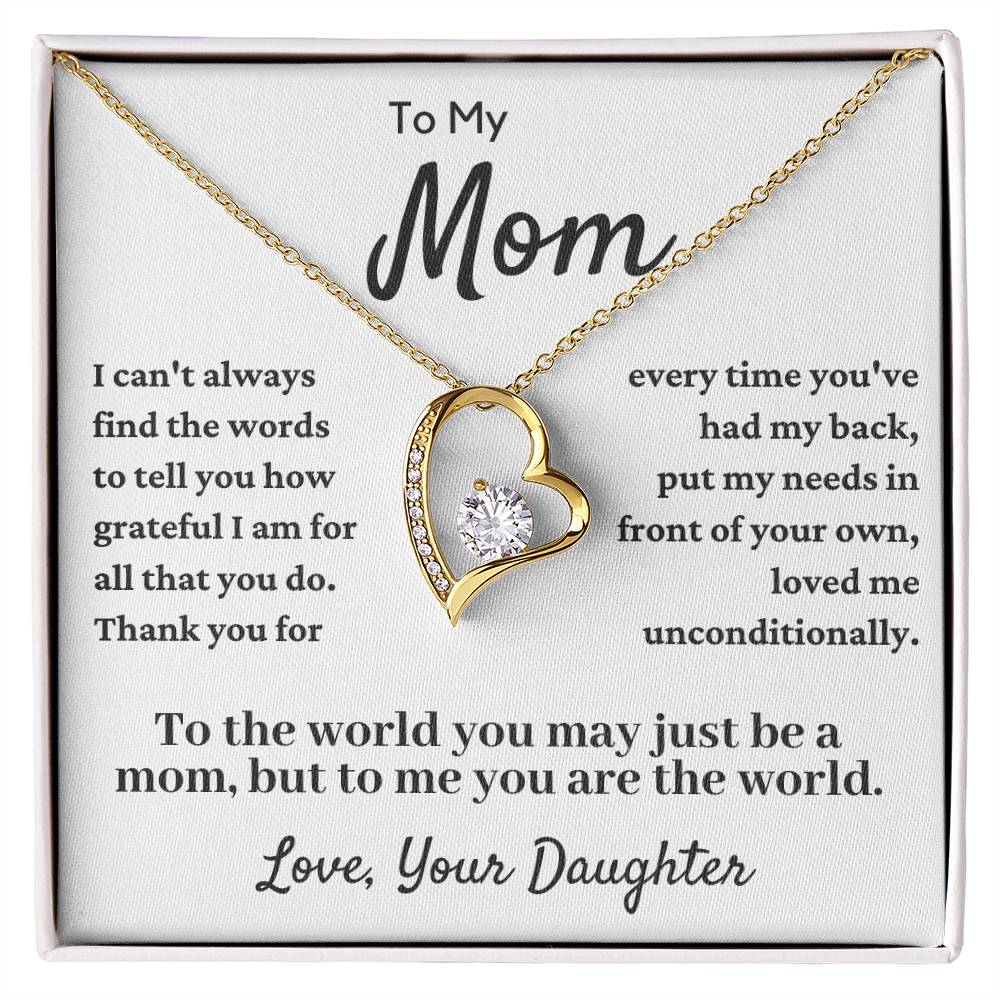 To My Mom From Daughter-Forever Love Necklace