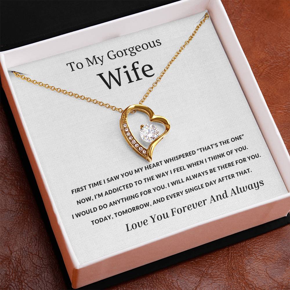 To My Wife - The First Time I Saw You My Heart Whispered That's the One- Endless Love Necklace