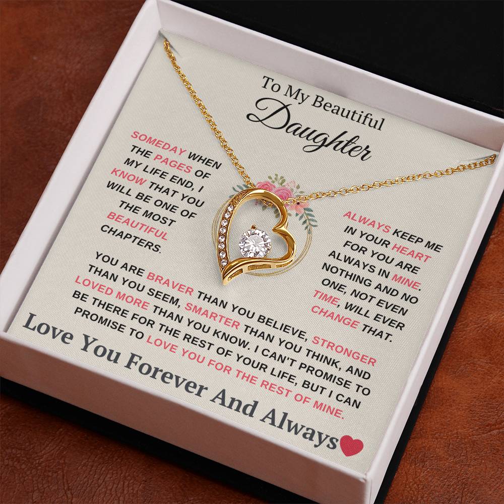 To My Daughter You are My Most Beautiful Chapter- Endless Love Necklace