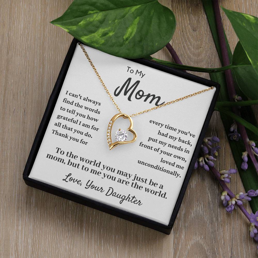 To My Mom From Daughter-Forever Love Necklace