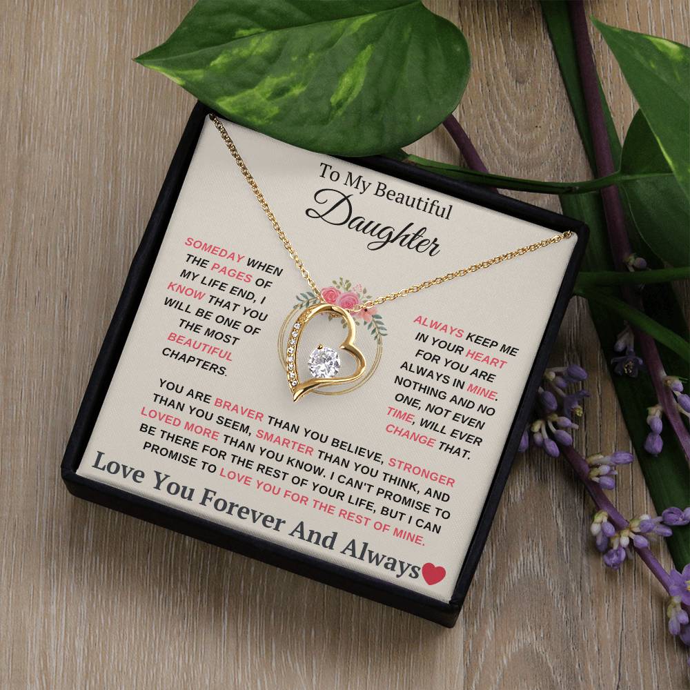 To My Daughter You are My Most Beautiful Chapter- Endless Love Necklace