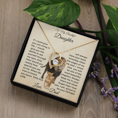 To My Daughter Forever Love Necklace-Lion and Cub-