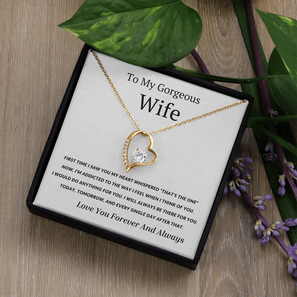 To My Wife - The First Time I Saw You My Heart Whispered That's the One- Endless Love Necklace