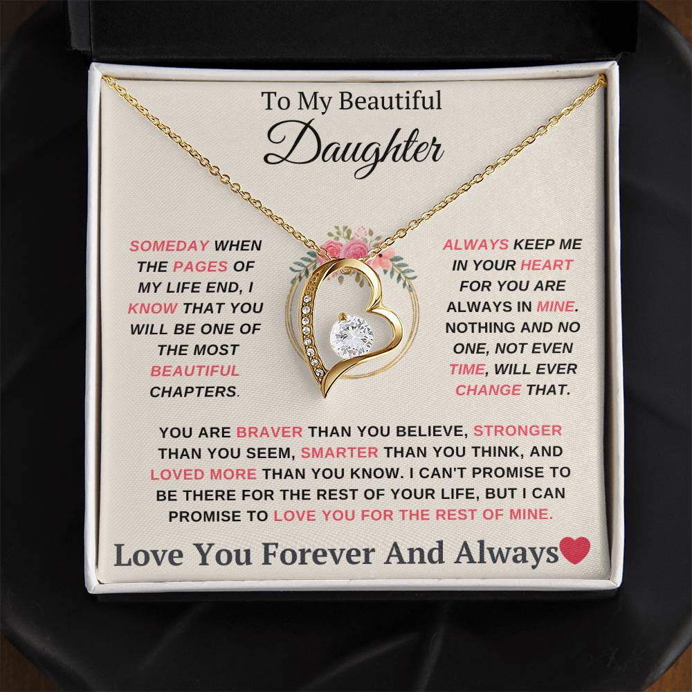 To My Daughter You are My Most Beautiful Chapter- Endless Love Necklace