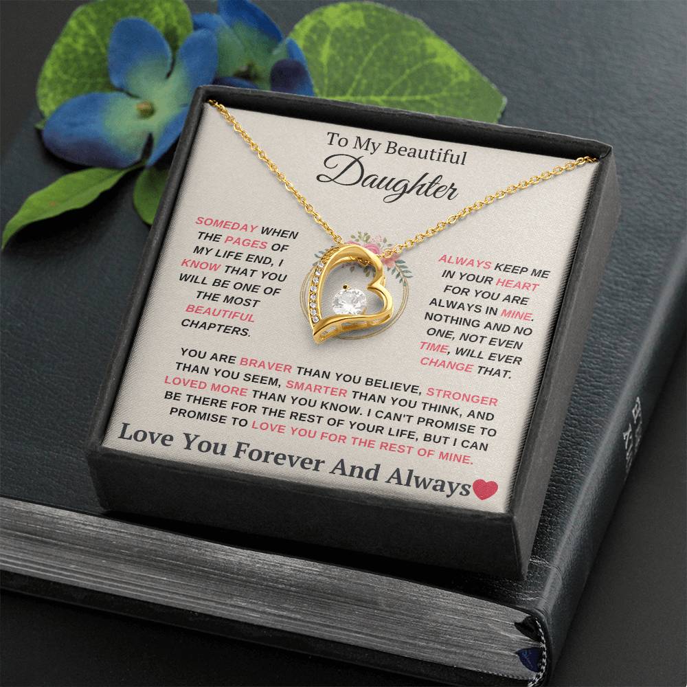 To My Daughter You are My Most Beautiful Chapter- Endless Love Necklace