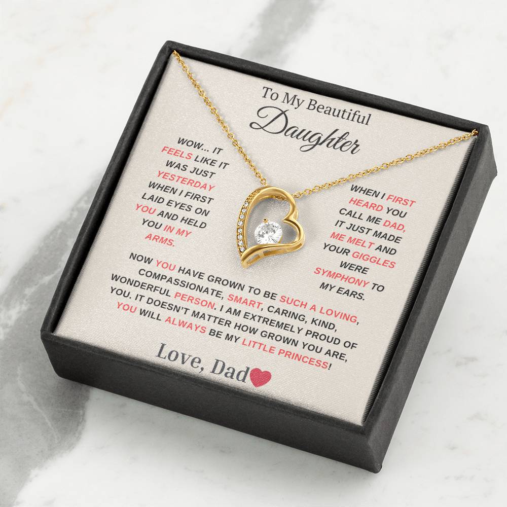 Gift for Daughter- You are my Little Princess! Endless Love Necklace