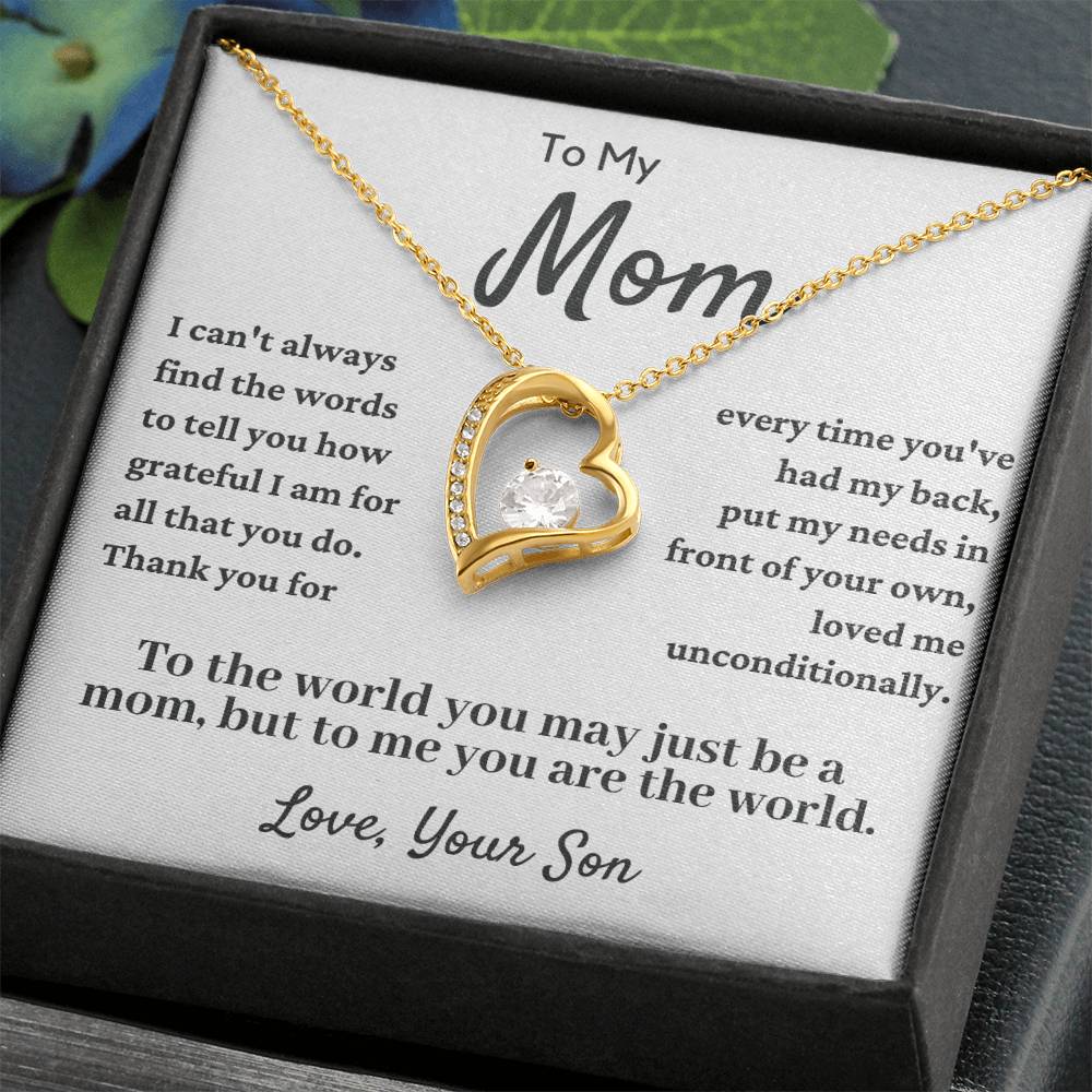 To My Mom From Son-Forever Love Necklace