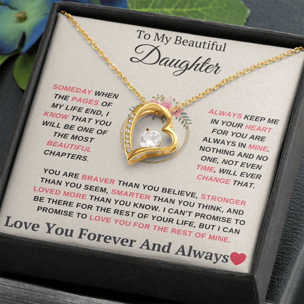 To My Daughter You are My Most Beautiful Chapter- Endless Love Necklace