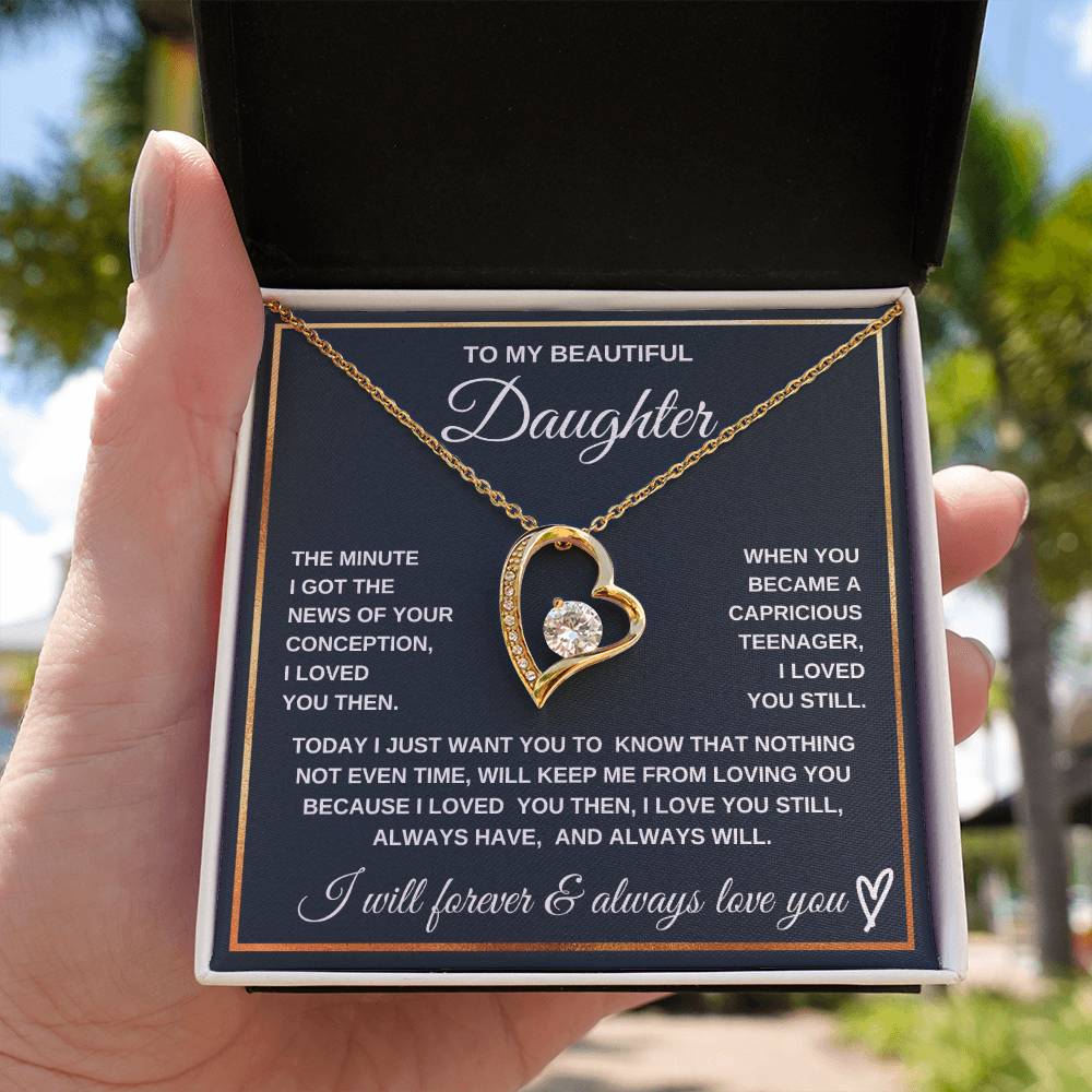 Loved You Then, Love You Still-To My Daughter Endless Love Necklace