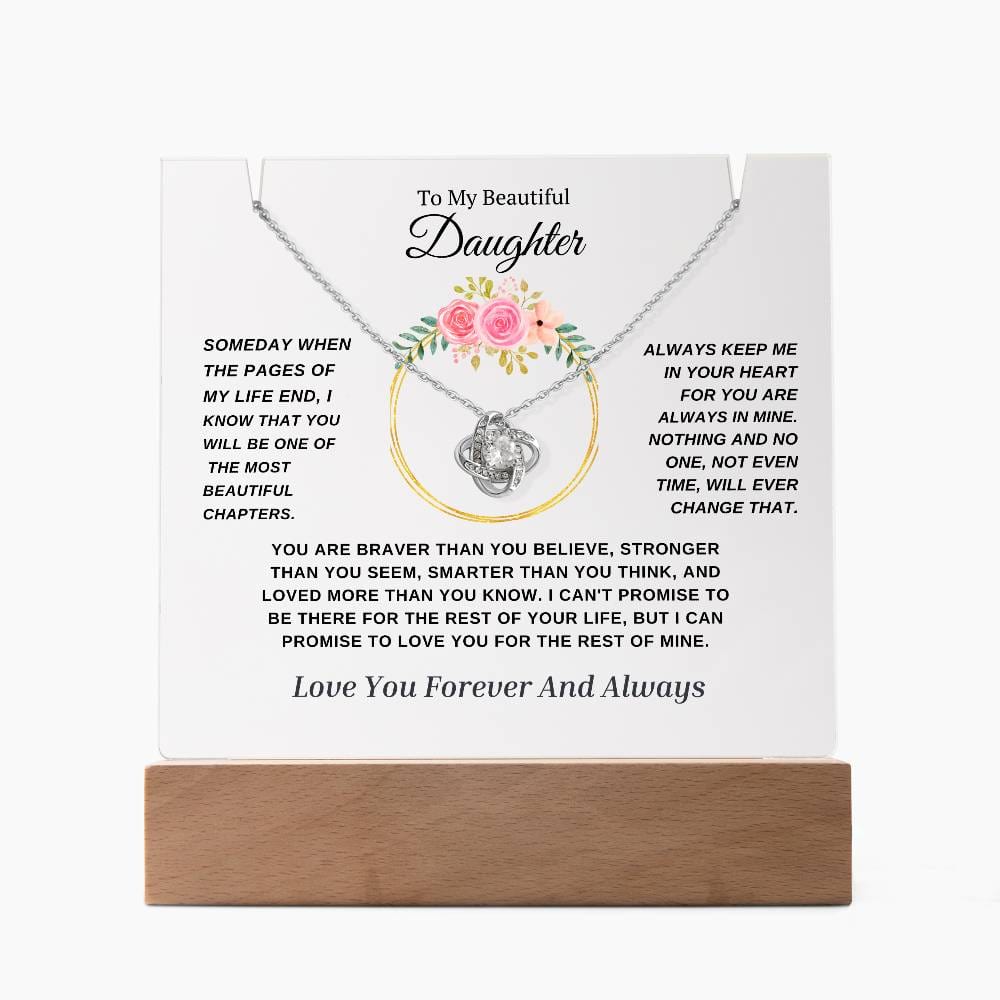 ( Just Arrived) To My Daughter -Forever Together Necklace and LED Acrylic Bundle