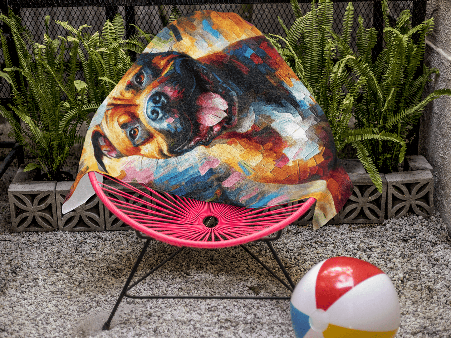 Rainbow Pitbull Beach Towel