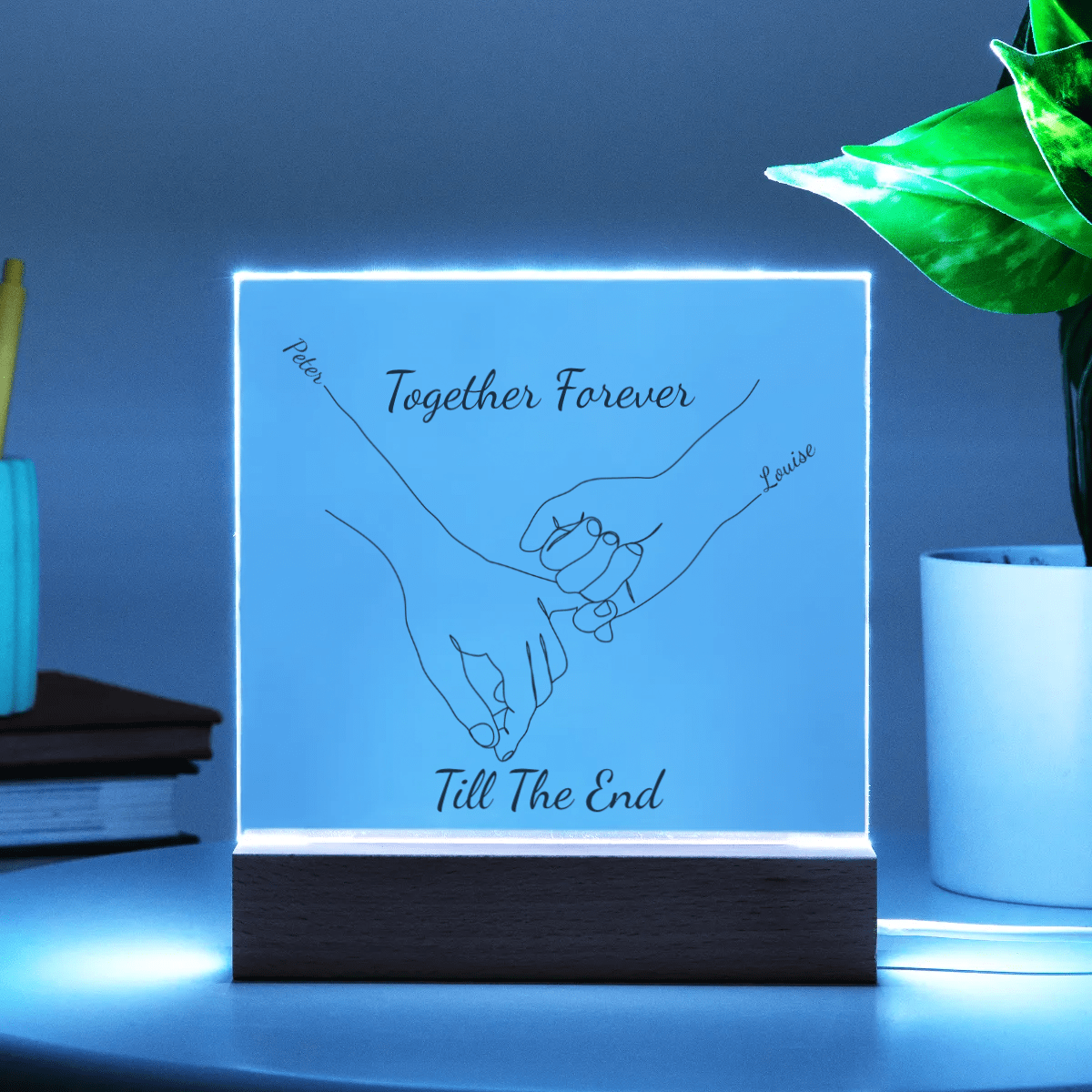 Together Forever Personalized  LED Acrylic Square Plaque