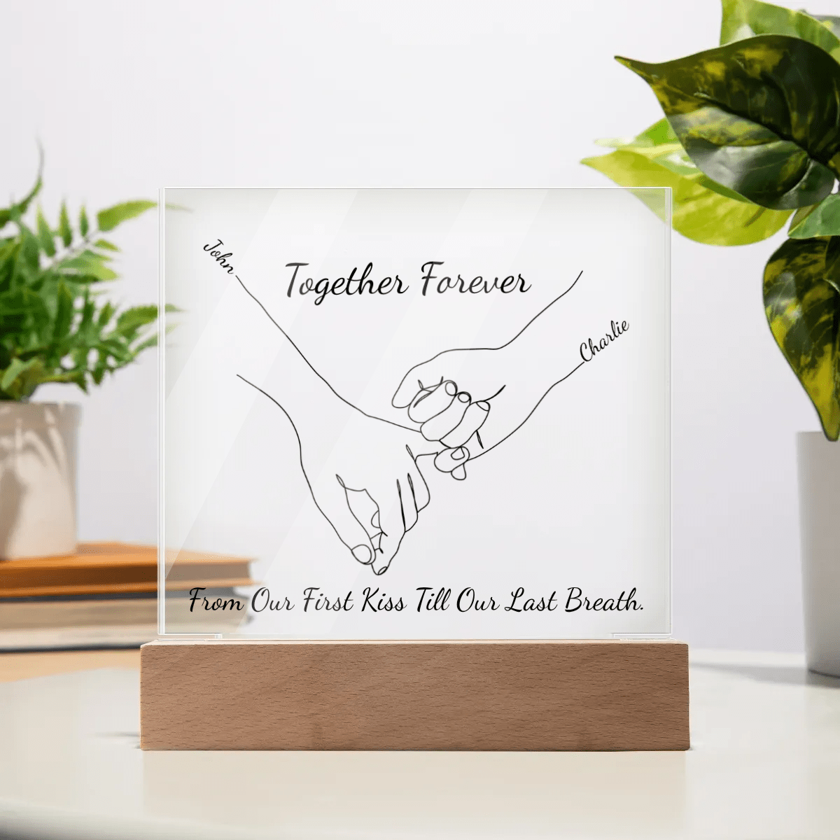 From Our First Kiss LED Acrylic Square Plaque