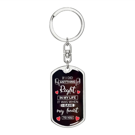 Dog Tag Keychain-If IDid Anything Right-