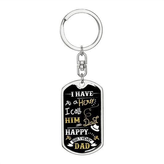 Birthday Dog Tag For Father Dog Tag Keychain