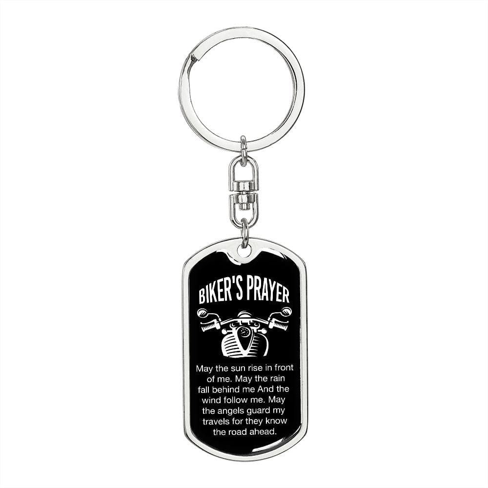 Biker's Prayer-Dog Tag Keychain