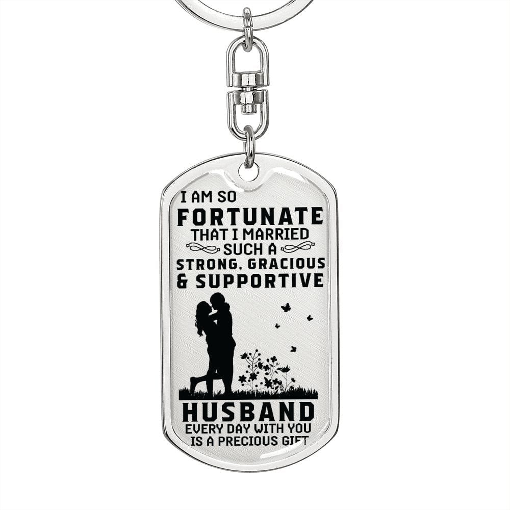 For Husband- Dog Tag Keychain