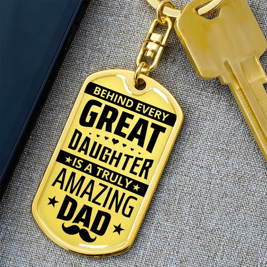 Dog Tag Keychain-Amazing Dad