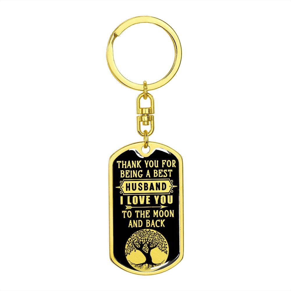 From Wife -Thank You - Dog Tag Keychain