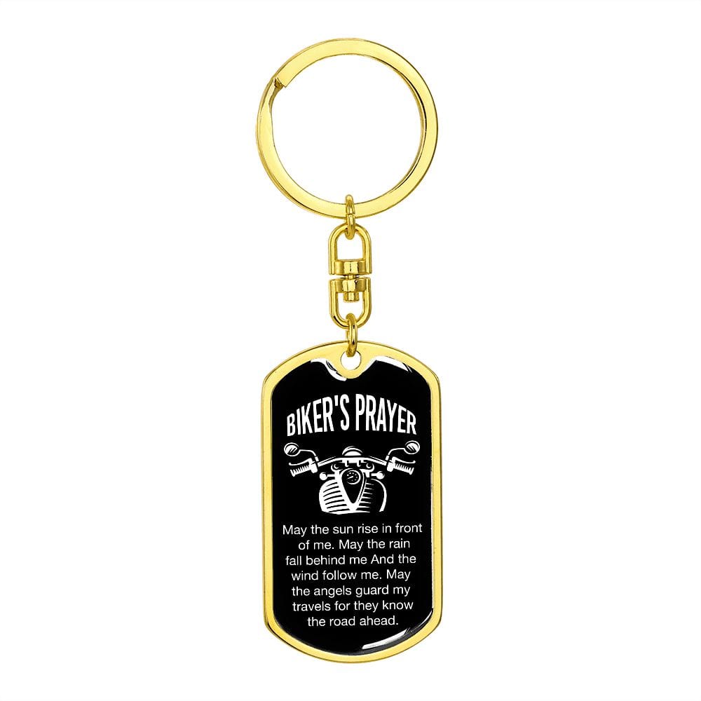 Biker's Prayer-Dog Tag Keychain