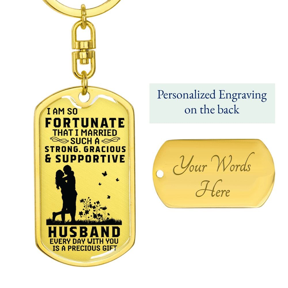 For Husband- Dog Tag Keychain