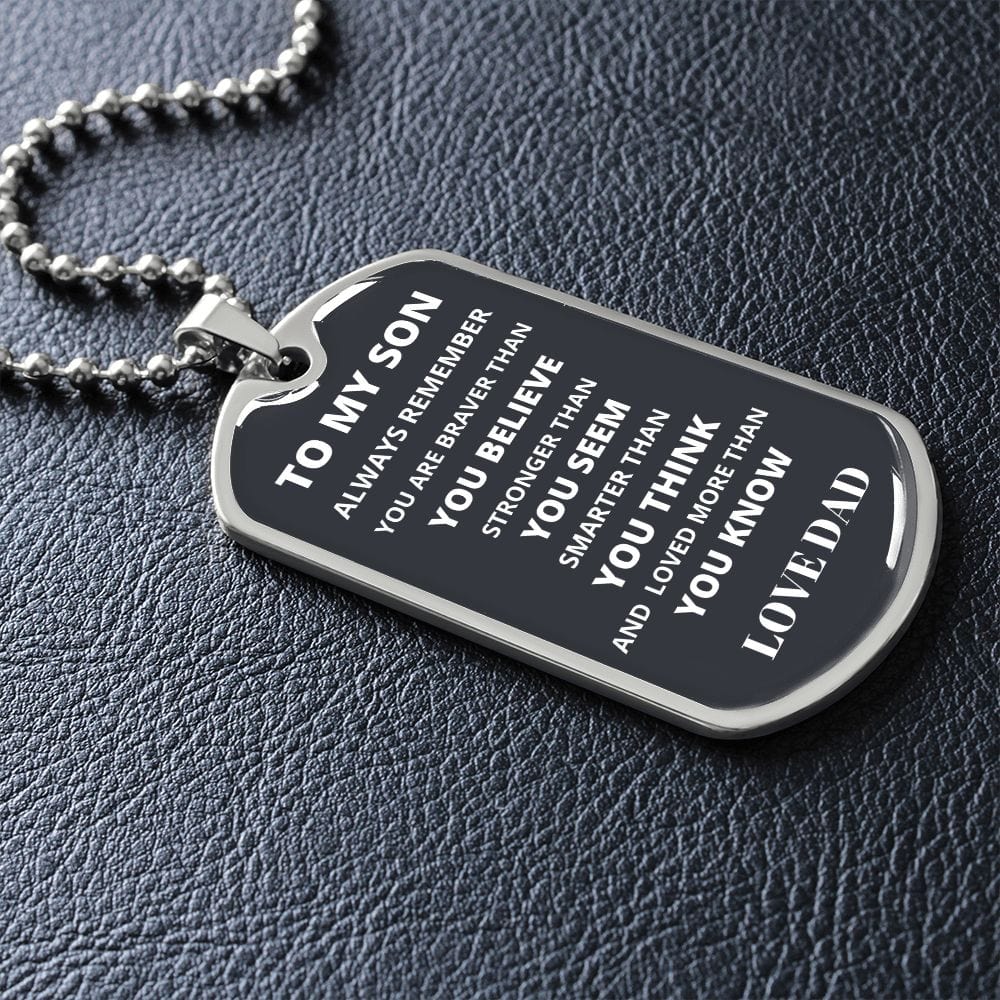 From Dad To Son- Luxury Military-Style Dog Tag And Chain