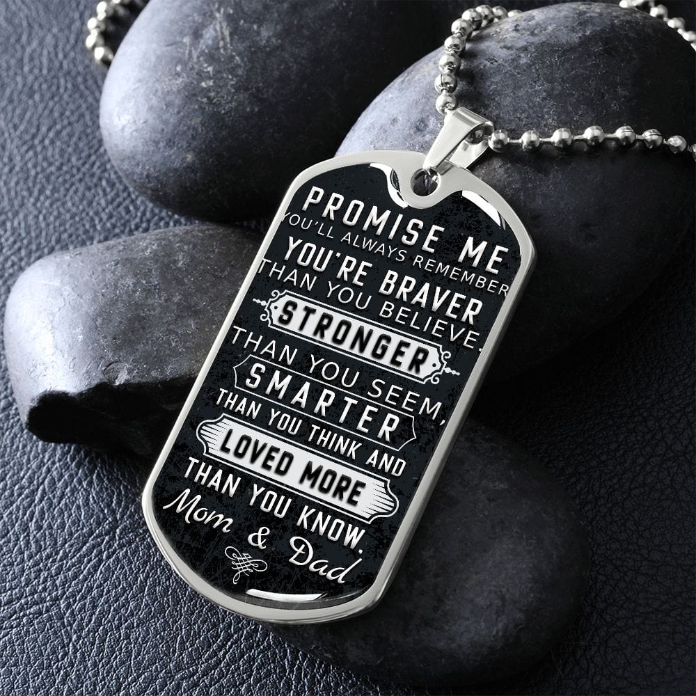 Promise Me Dog Tag Necklace