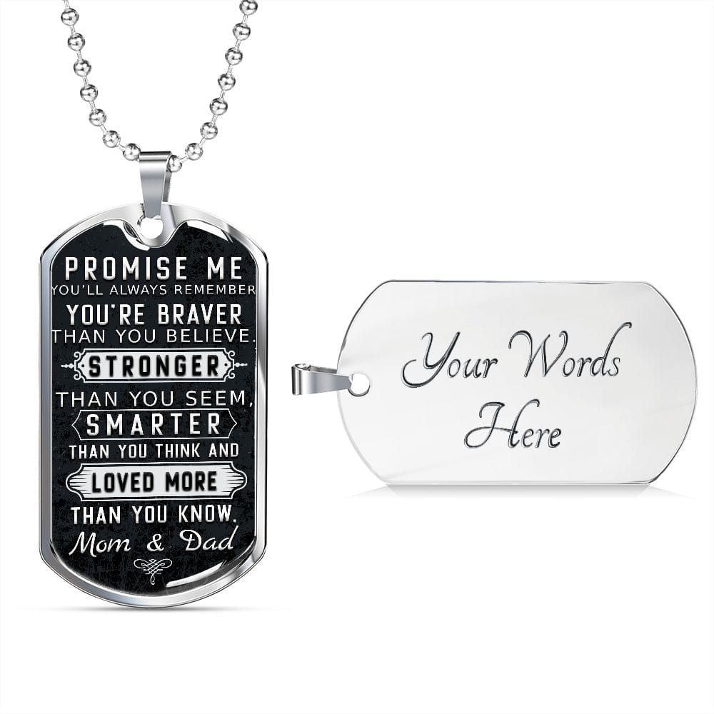 Promise Me Dog Tag Necklace