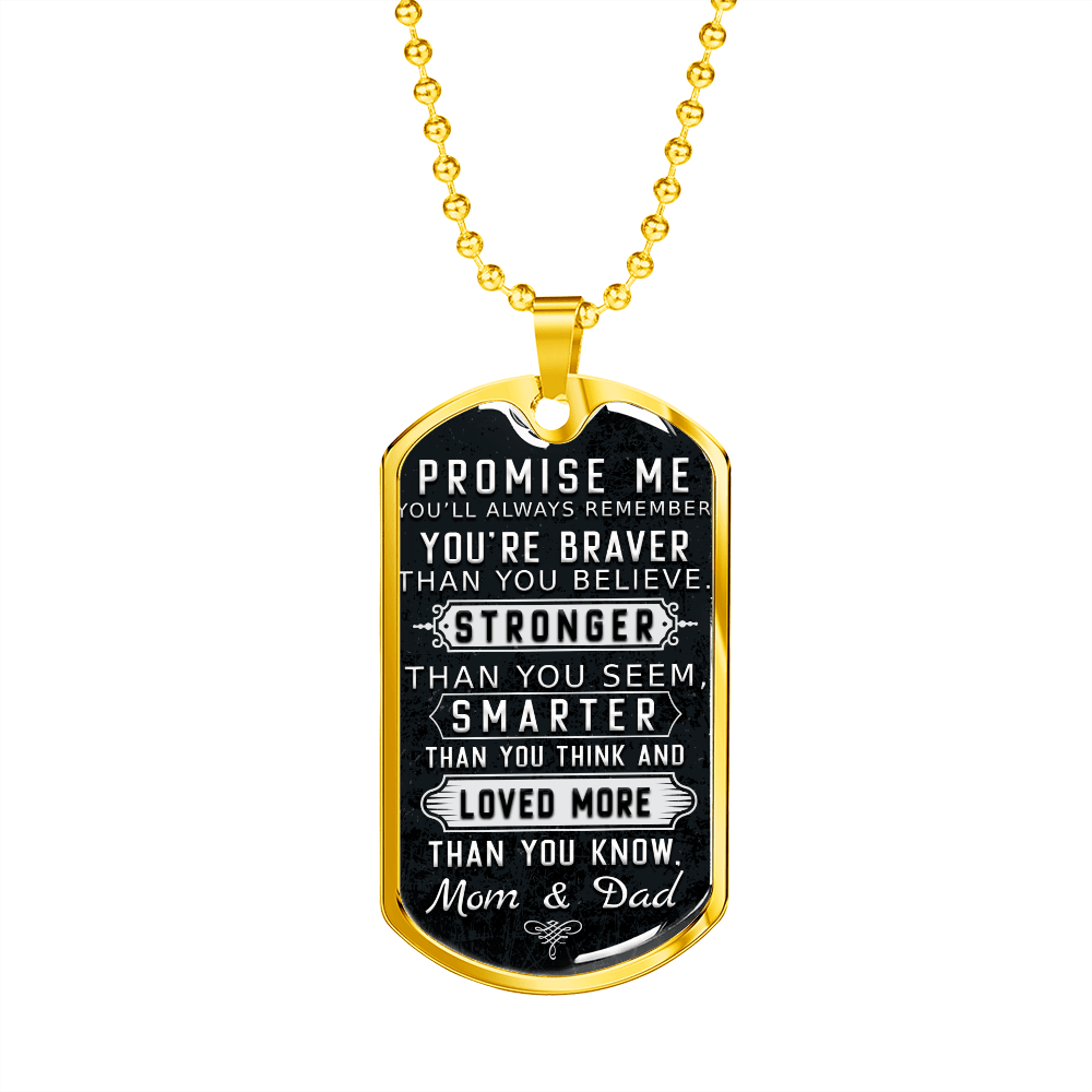 Promise Me Dog Tag Necklace