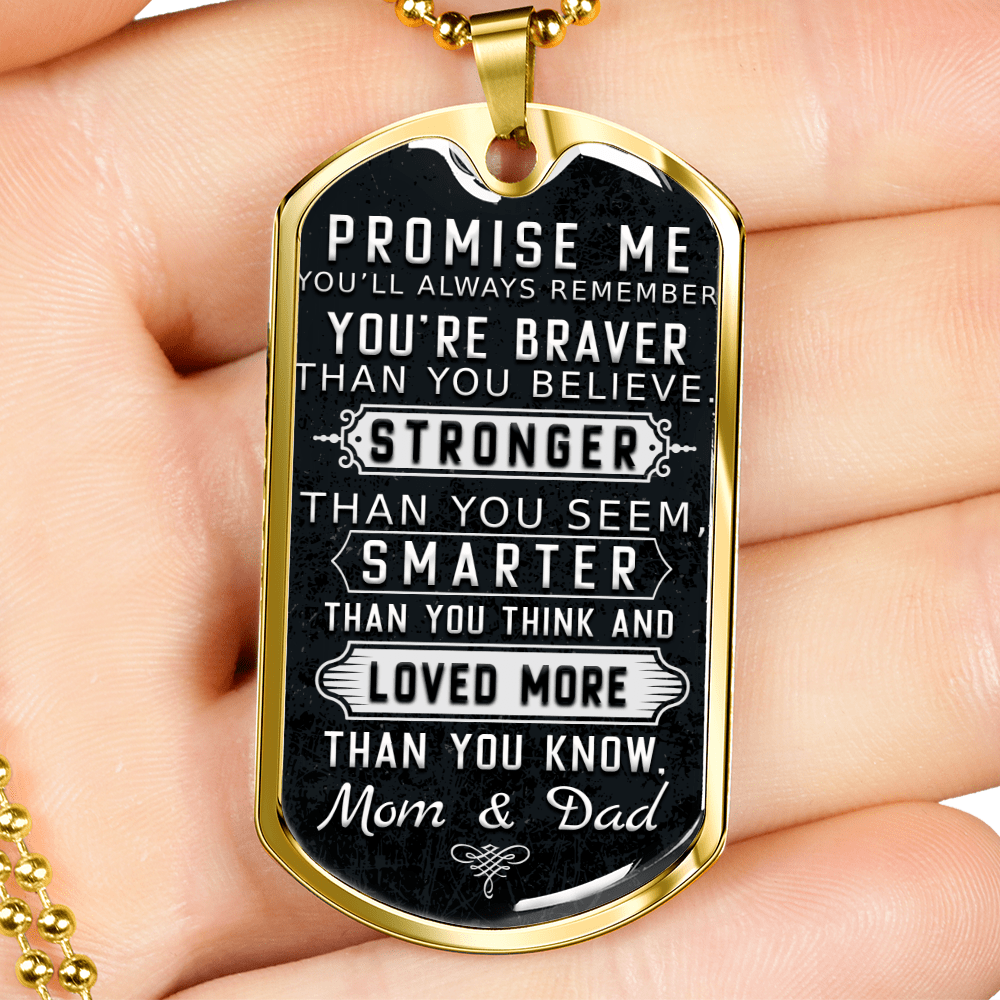 Promise Me Dog Tag Necklace