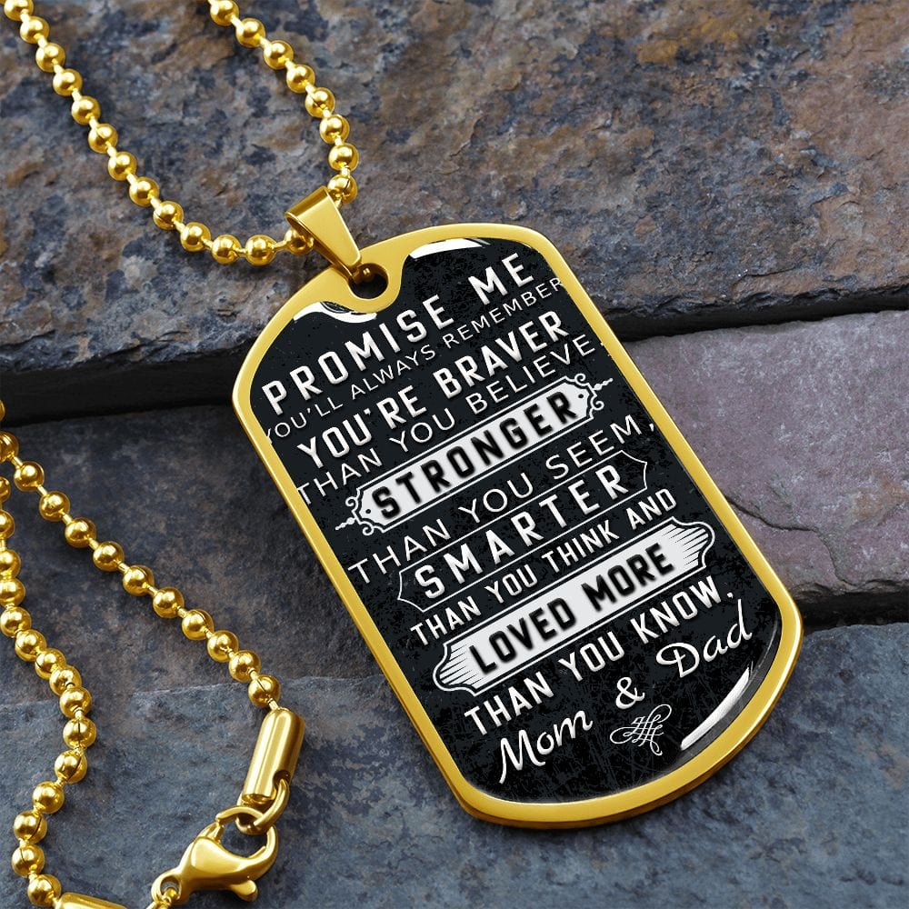 Promise Me Dog Tag Necklace