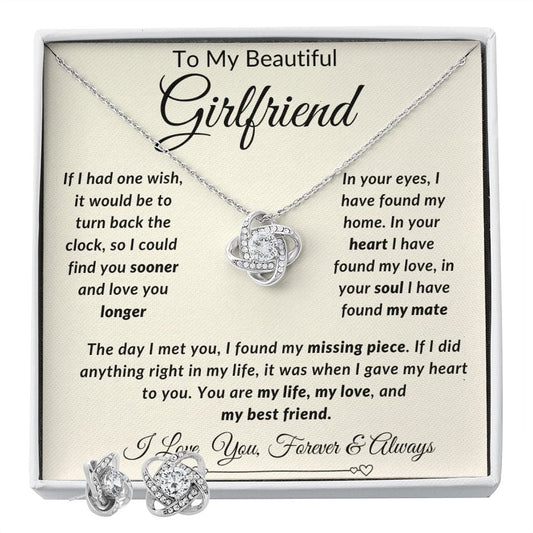 Love Knot Earring & Necklace Set-Girlfriend