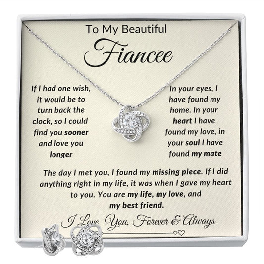 Love Knot Earring & Necklace Set-Fiancee