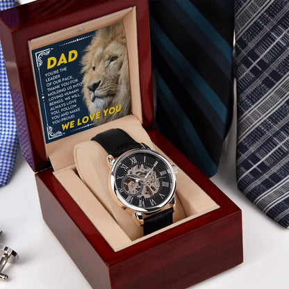 Dad-You Are Our Leader-Openwork Watch