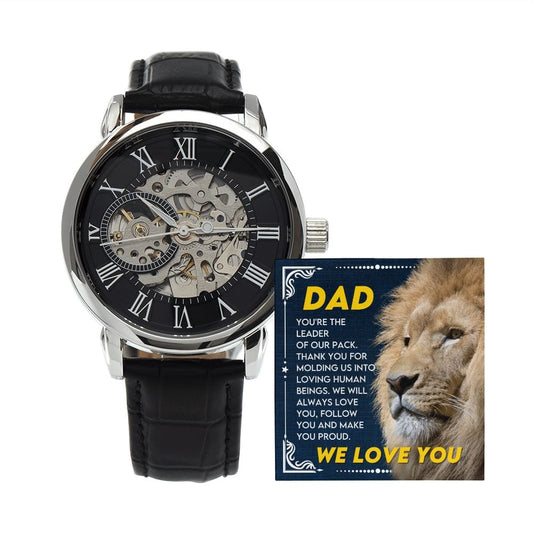 Dad-You Are Our Leader-Openwork Watch