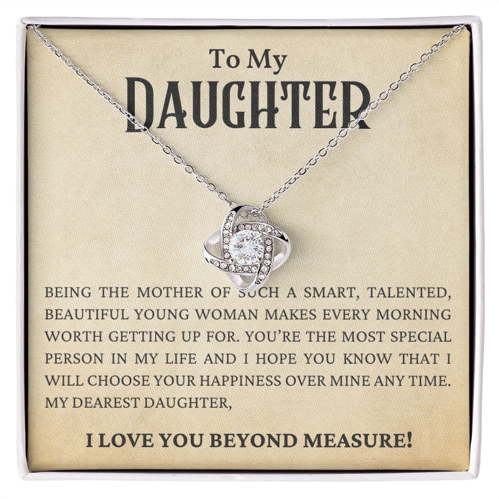 My Daughter - I Love You Beyond Measure-Love Knot Necklace