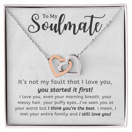 Soulmate- I Still Love You-  Interlocking Hearts Necklace