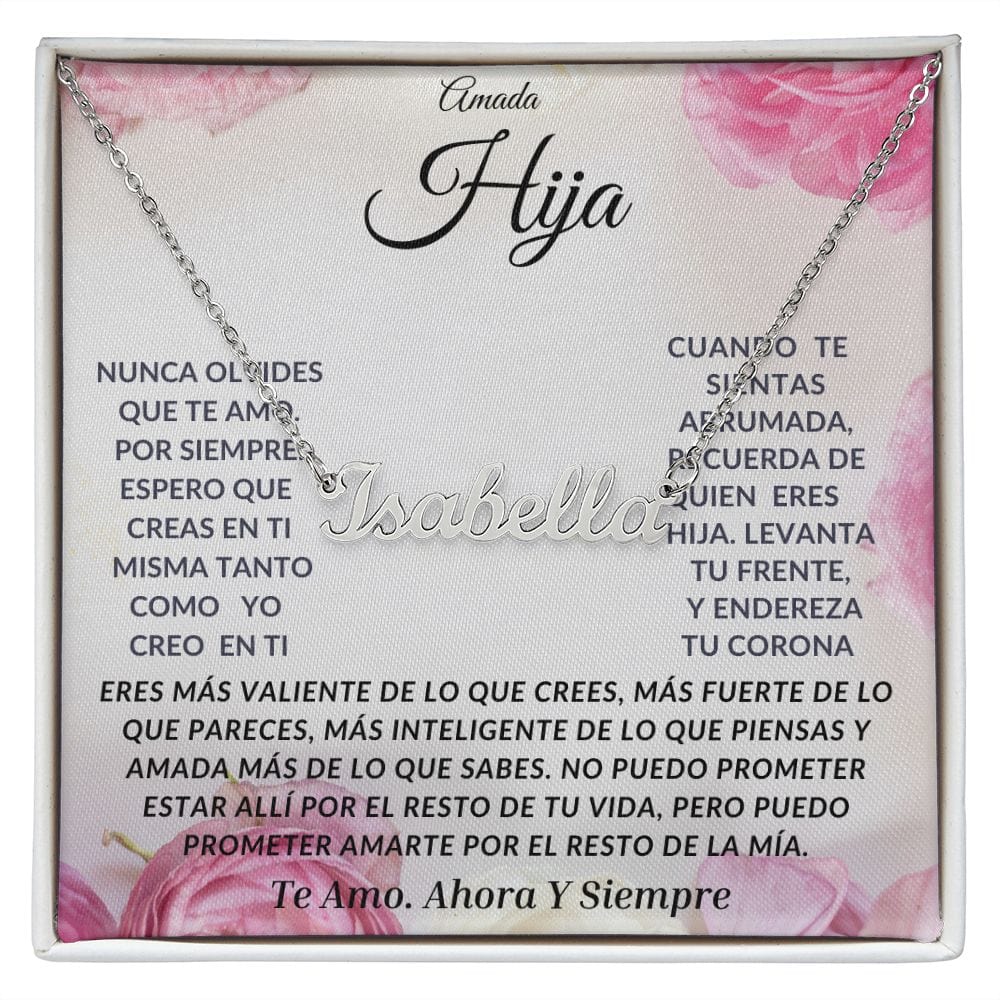 Querida Hija Cadena Con Nombre Personalizado-Roses- Elija El Nombre-