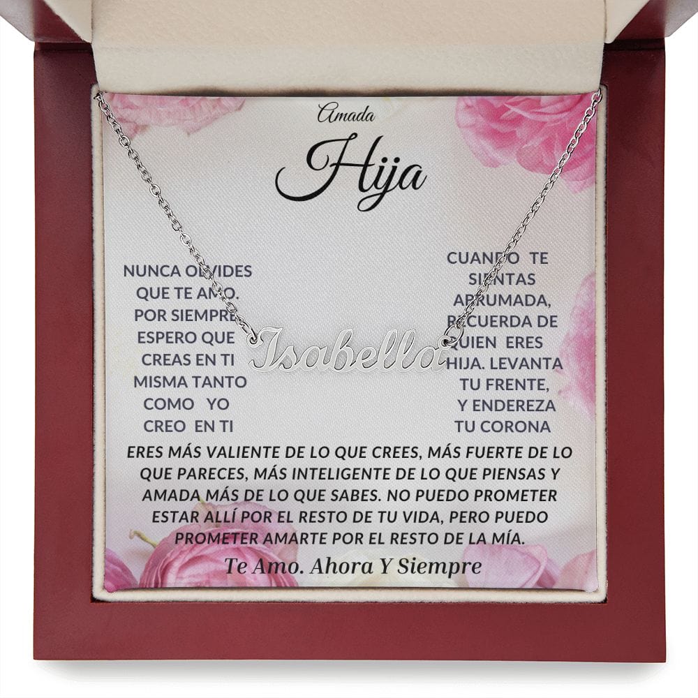 Querida Hija Cadena Con Nombre Personalizado-Roses- Elija El Nombre-