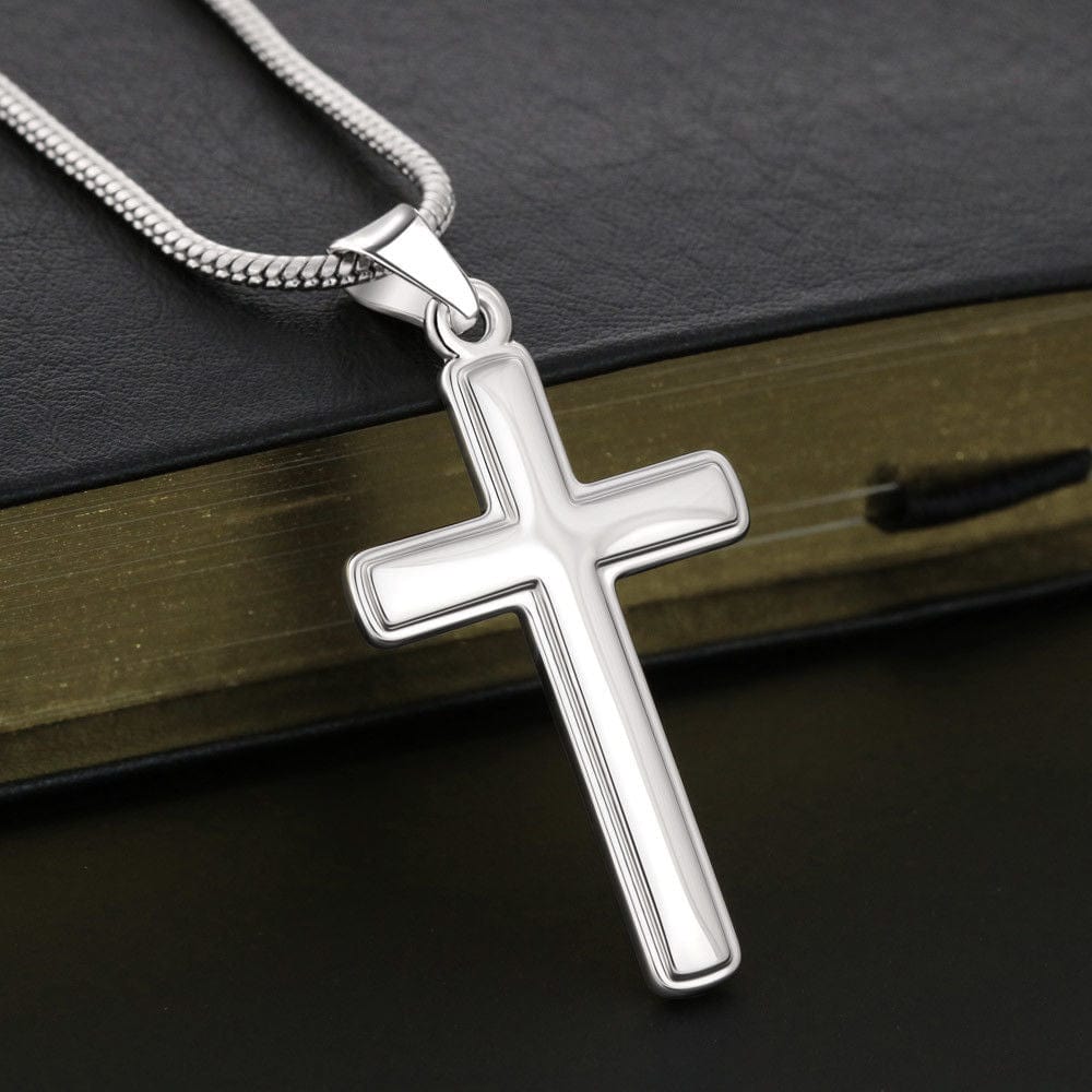 Love Is A Promise- Stainless Steel Cross Necklace W/ Snake Chain